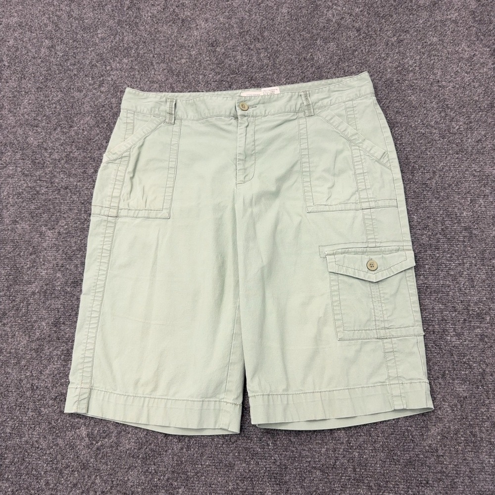 Dockers Cargo Shorts Womens 12 Sage Green Cotton Spandex Favorite Fit Casual